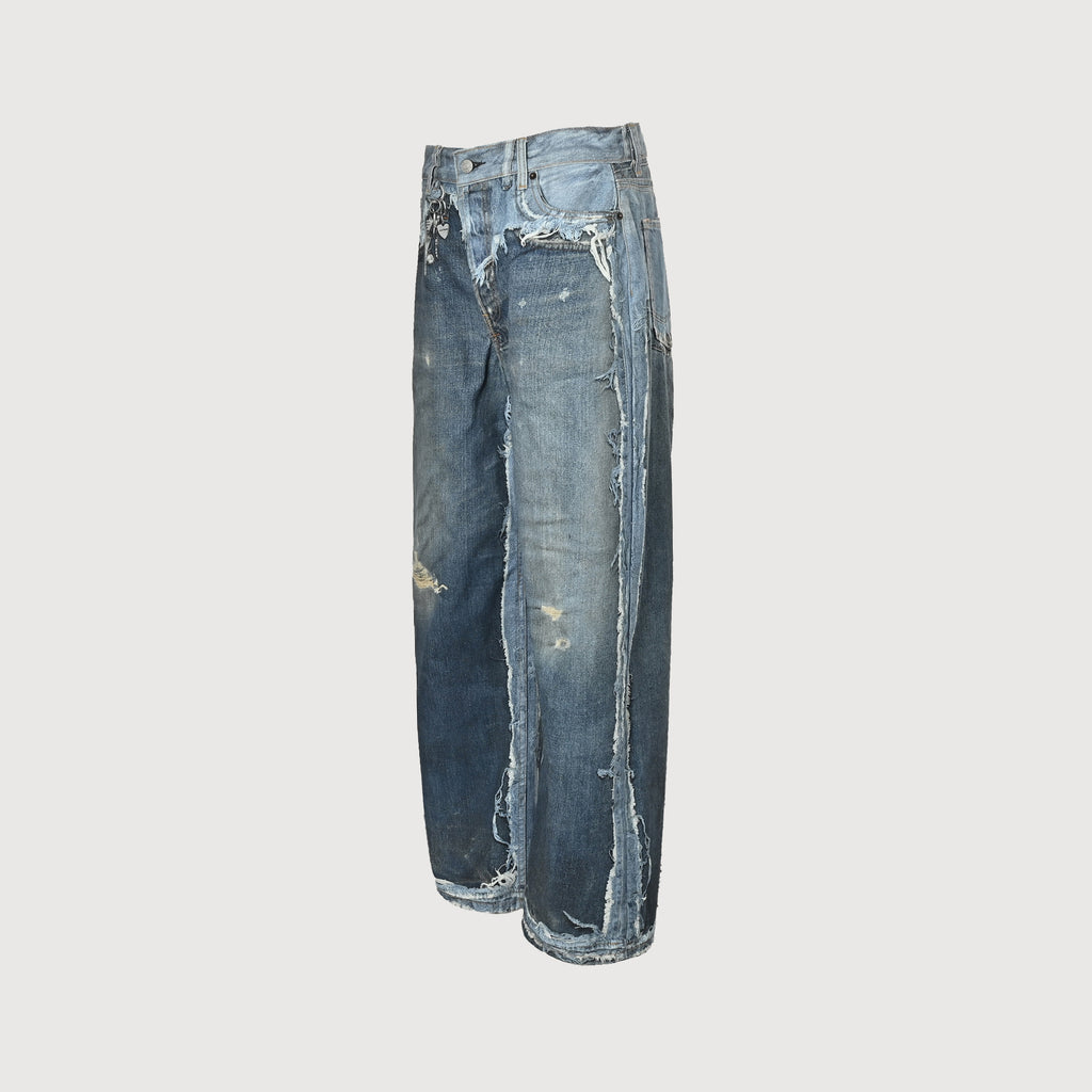 Acne Studios Inside-Out Raw-Edge 3D Print Vintage Wide-Leg Denim Jeans – Unisex NP5800404