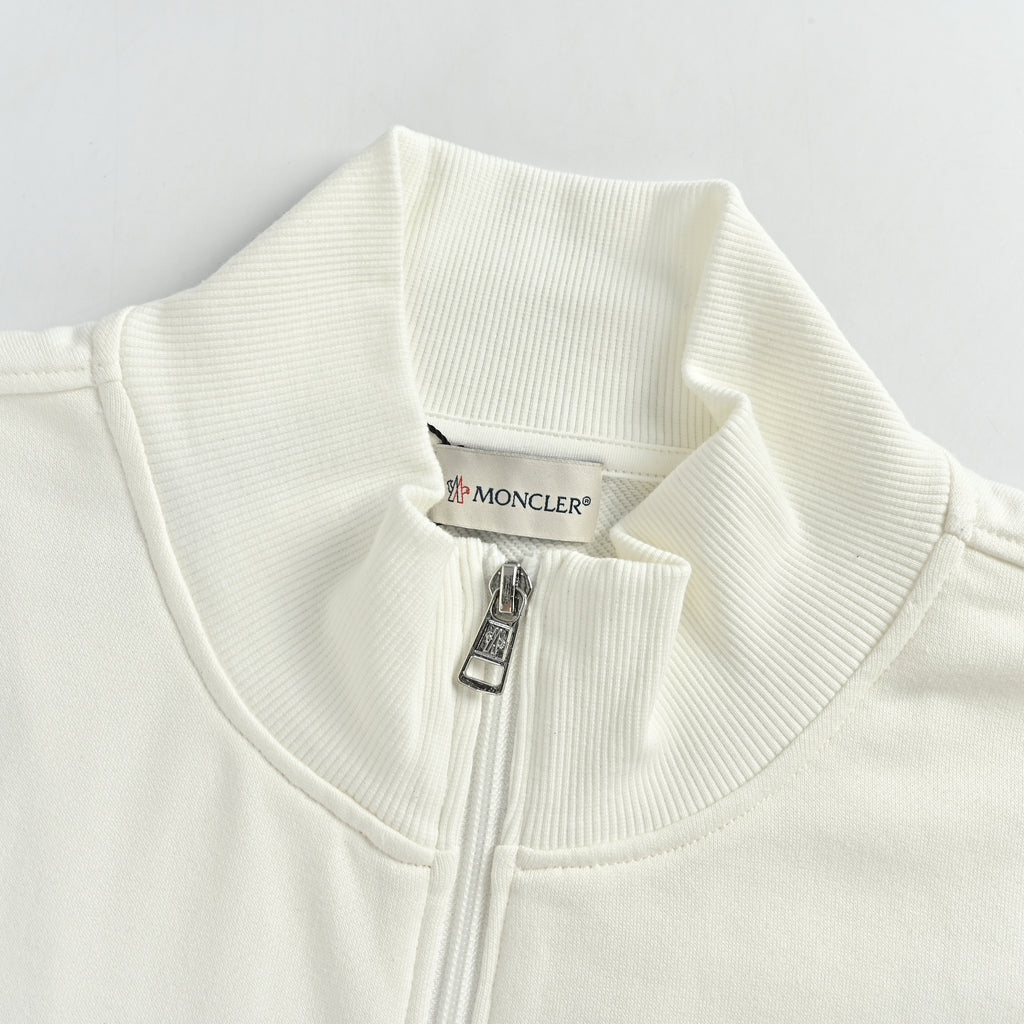 Moncler FW26 Classic Small-Badge Zip Track Jacket – Creamxbk5200915