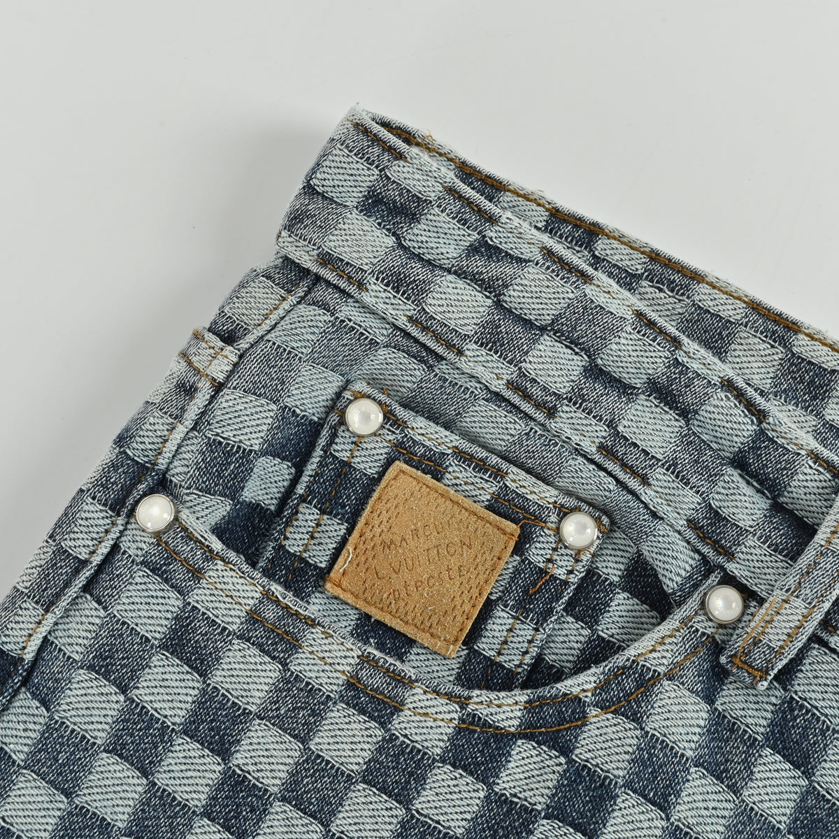 Louis Vuitton 25FW Checkerboard Jacquard Denim Jeans – Unisex  DK5201011