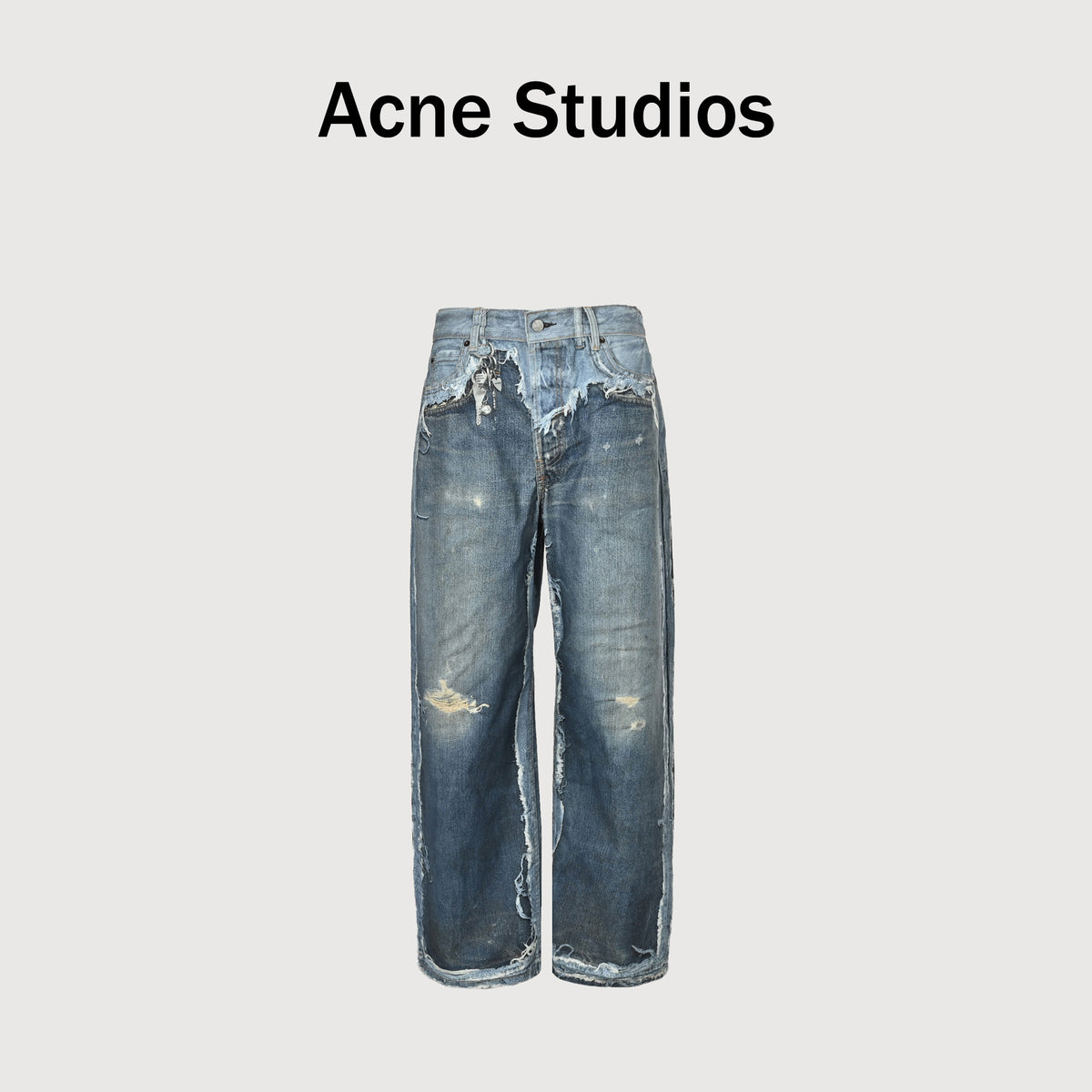 Acne Studios Inside-Out Raw-Edge 3D Print Vintage Wide-Leg Denim Jeans – Unisex NP5800404