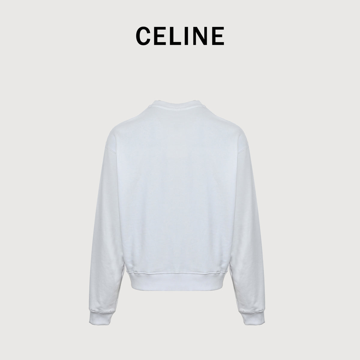 Celine CE Two-Color Arched Print Crewneck Sweatshirt – White – UnisexRY1191233-01RB