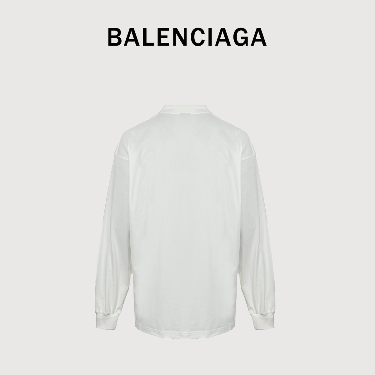 Balenciaga FW26 Rainbow Chalk-Effect Logo Long-Sleeve T-Shirt – WhiteA009CTTVVK99000