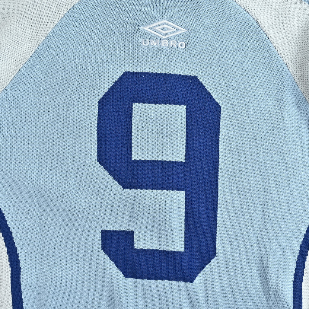 Supreme x Umbro SS25 Club-Inspired Zip Stand-Collar Knit Jacket – Blue/WhiteSUP-SS25-236