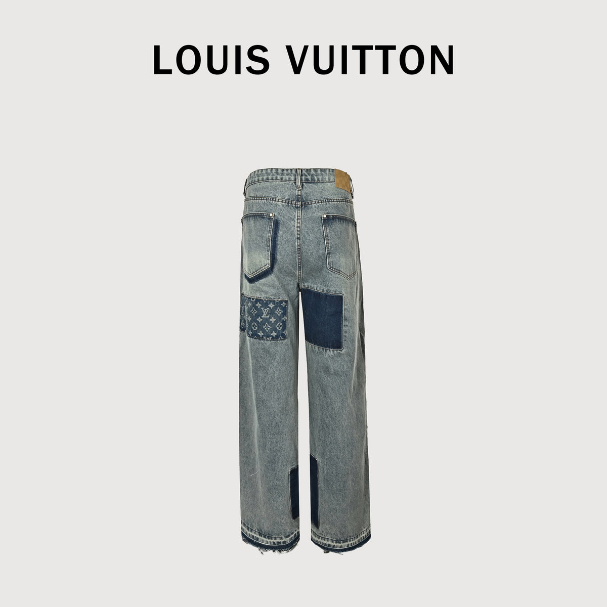 Louis Vuitton Monogram Patch Skate Wide-Leg Denim Jeans – Unisex R5200716