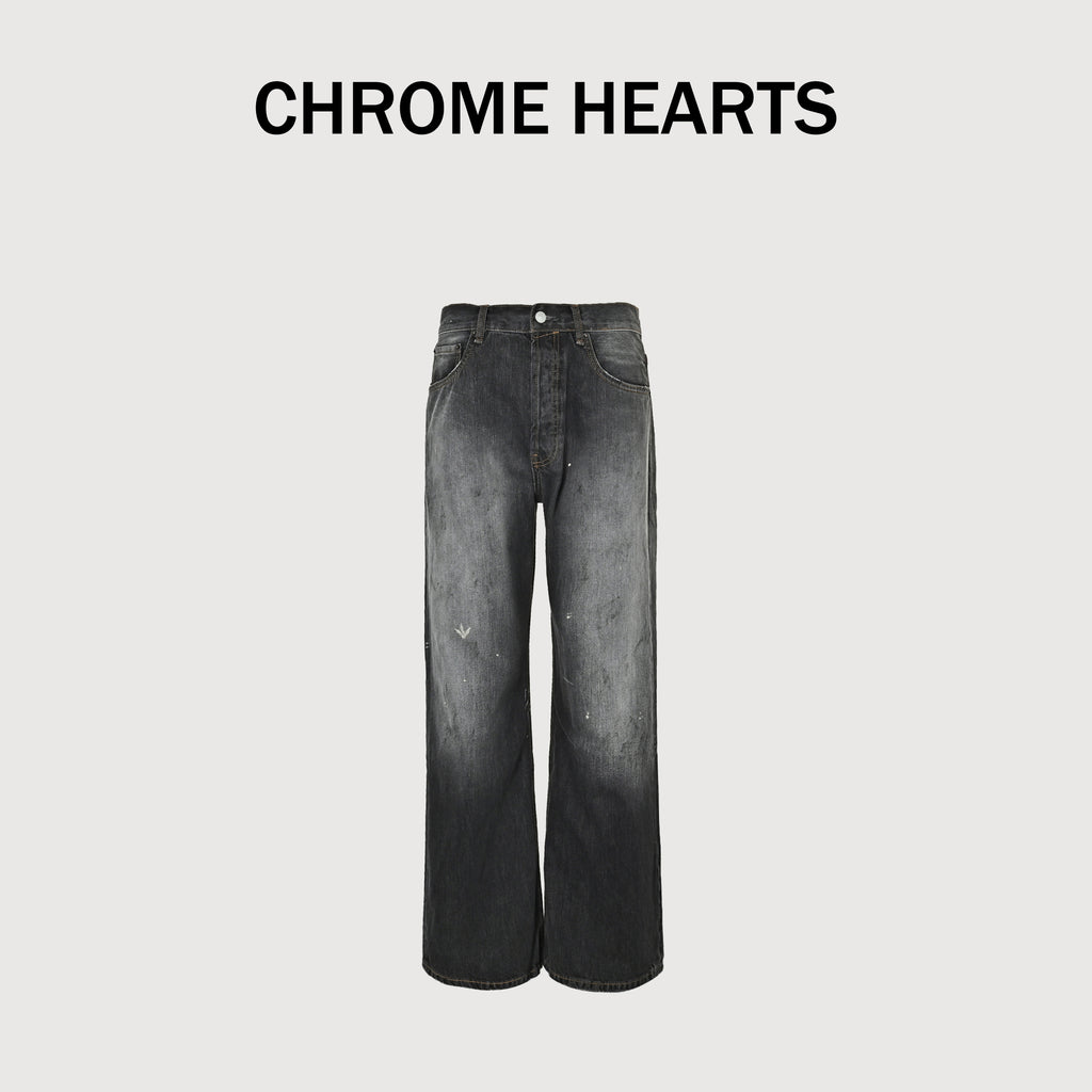 Acne Studios Hand-Painted Ink-Splash Washed Black-Grey Denim Jeans – Unisex  XBK5600808