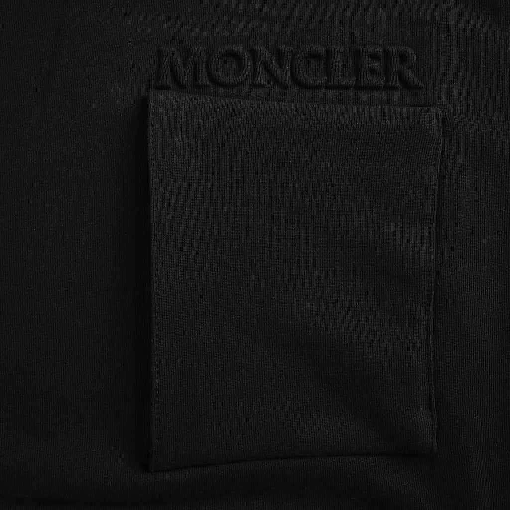 Moncler MC Embossed-Pocket Crewneck Sweatshirt – Black – Unisex L20918G0001189AZY999
