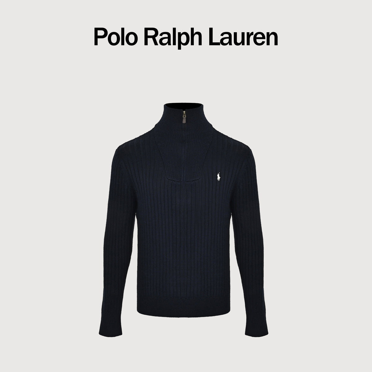 Ralph Lauren Polo Pony Quarter-Zip Mock-Neck Sweater – Blue – Men’s MNPOSWE16822310-400