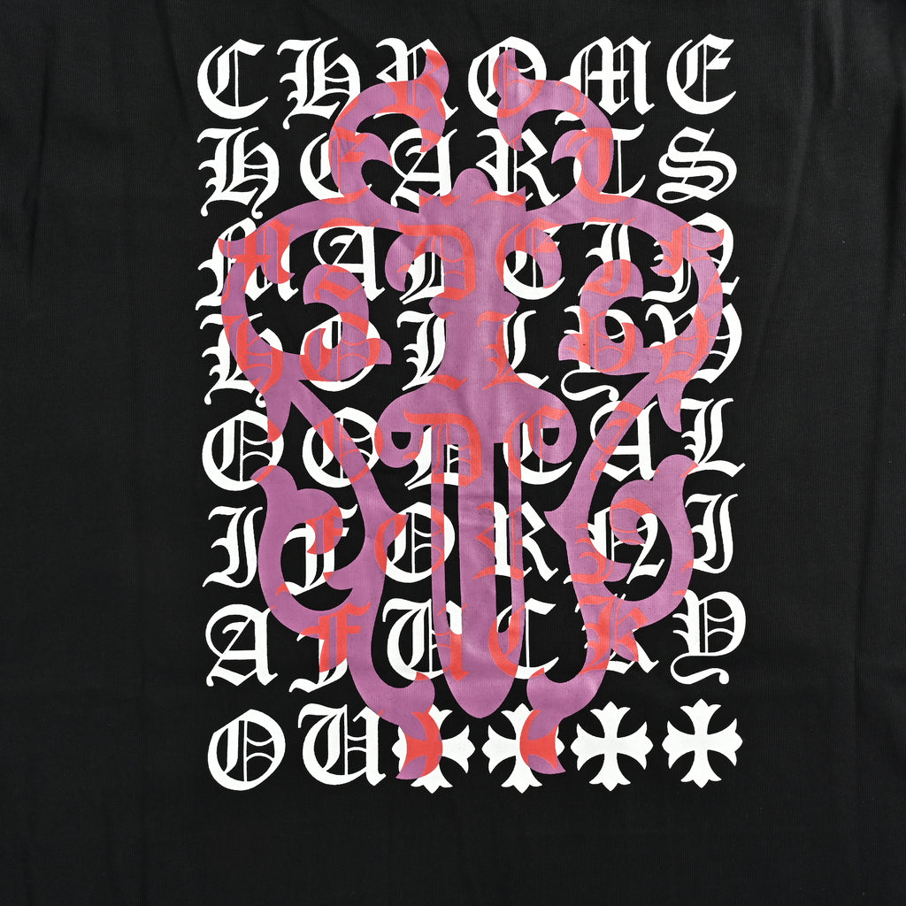 Chrome Hearts CH Large Dagger & Gothic Text Print Long-Sleeve – Black – Unisex SY3600905-DAGGER