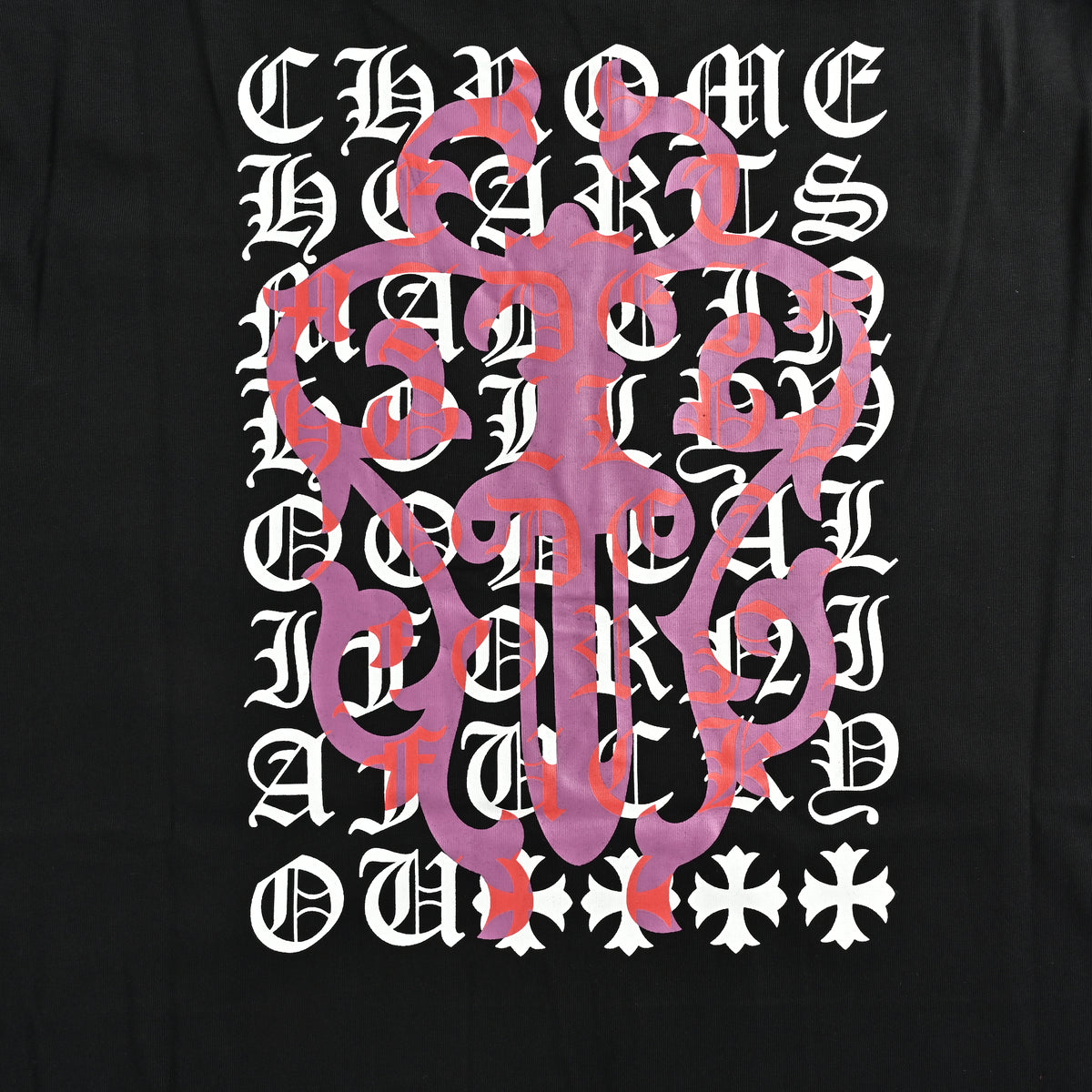 Chrome Hearts CH Large Dagger & Gothic Text Print Long-Sleeve – Black – Unisex SY3600905-DAGGER