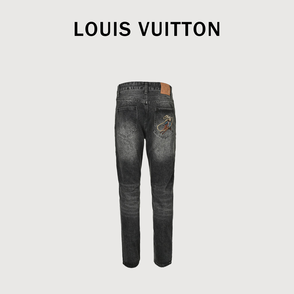 Louis Vuitton Western Rear-Pocket Heavy-Wash Slim Denim Jeans – Unisex  XM5200103