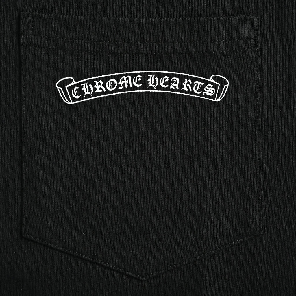 Chrome Hearts CH Large Dagger & Gothic Text Print Long-Sleeve – Black – Unisex SY3600905-DAGGER