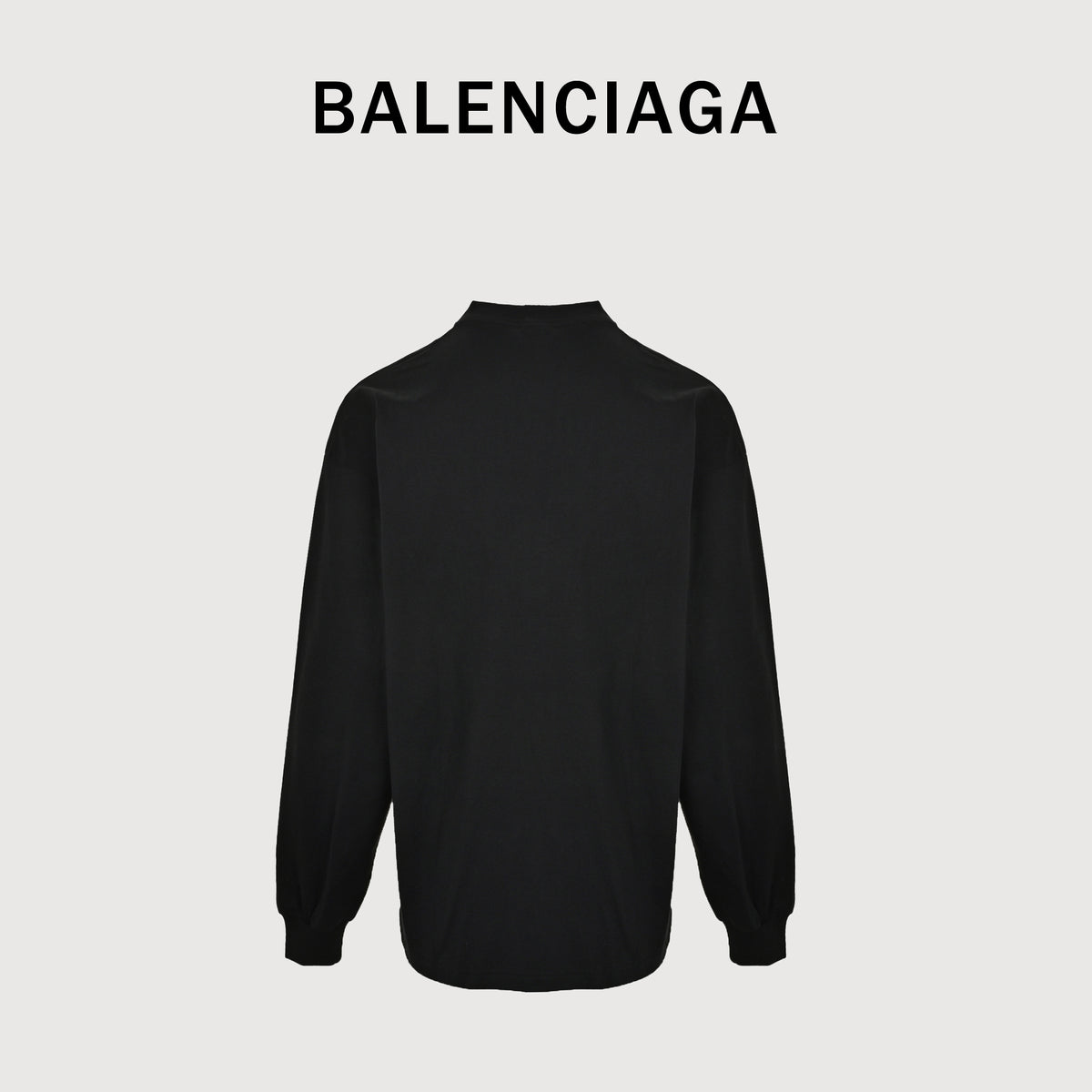Balenciaga FW26 Rainbow Chalk-Effect Logo Long-Sleeve T-Shirt – Blackhh3800917