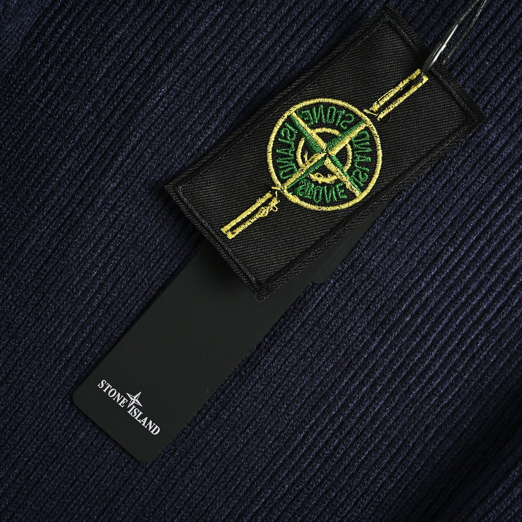 Stone Island FW26 Sleeve-Badge Stand-Collar Zip Knitwear Jacket – Navy – Men’s L1S155100126S00D8V0020AA