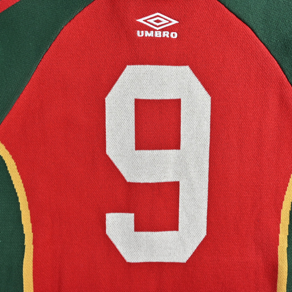 Supreme x Umbro SS25 Club-Inspired Zip Stand-Collar Knit Jacket – Red/GreenSUP-SS25-236