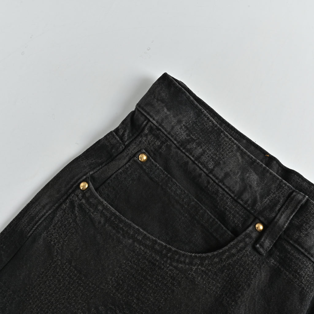 LV 24FW Shadow Check Straight-Leg Skate Denim Jeans – Unisex TS7200829