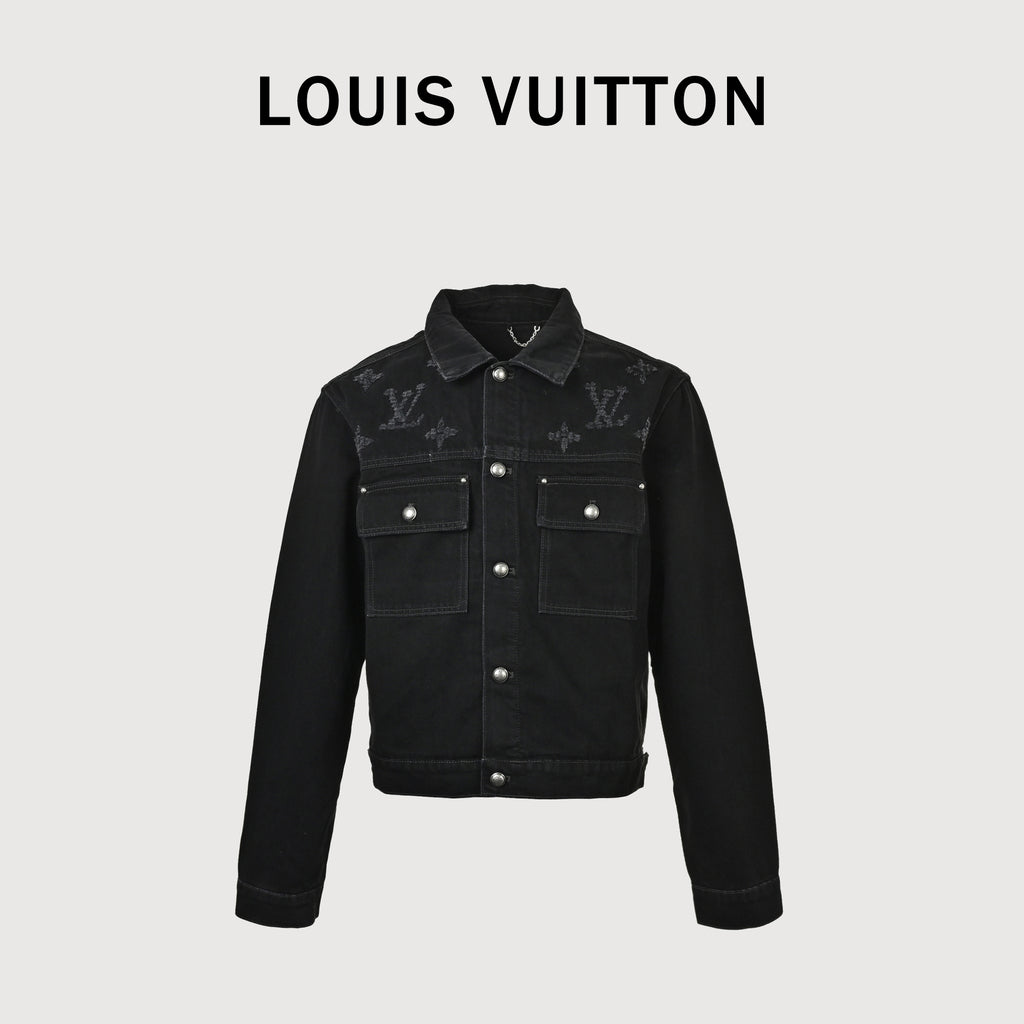 Louis Vuitton Laser-Distressed Washed Black Denim Jacket – Unisex  NP7000425