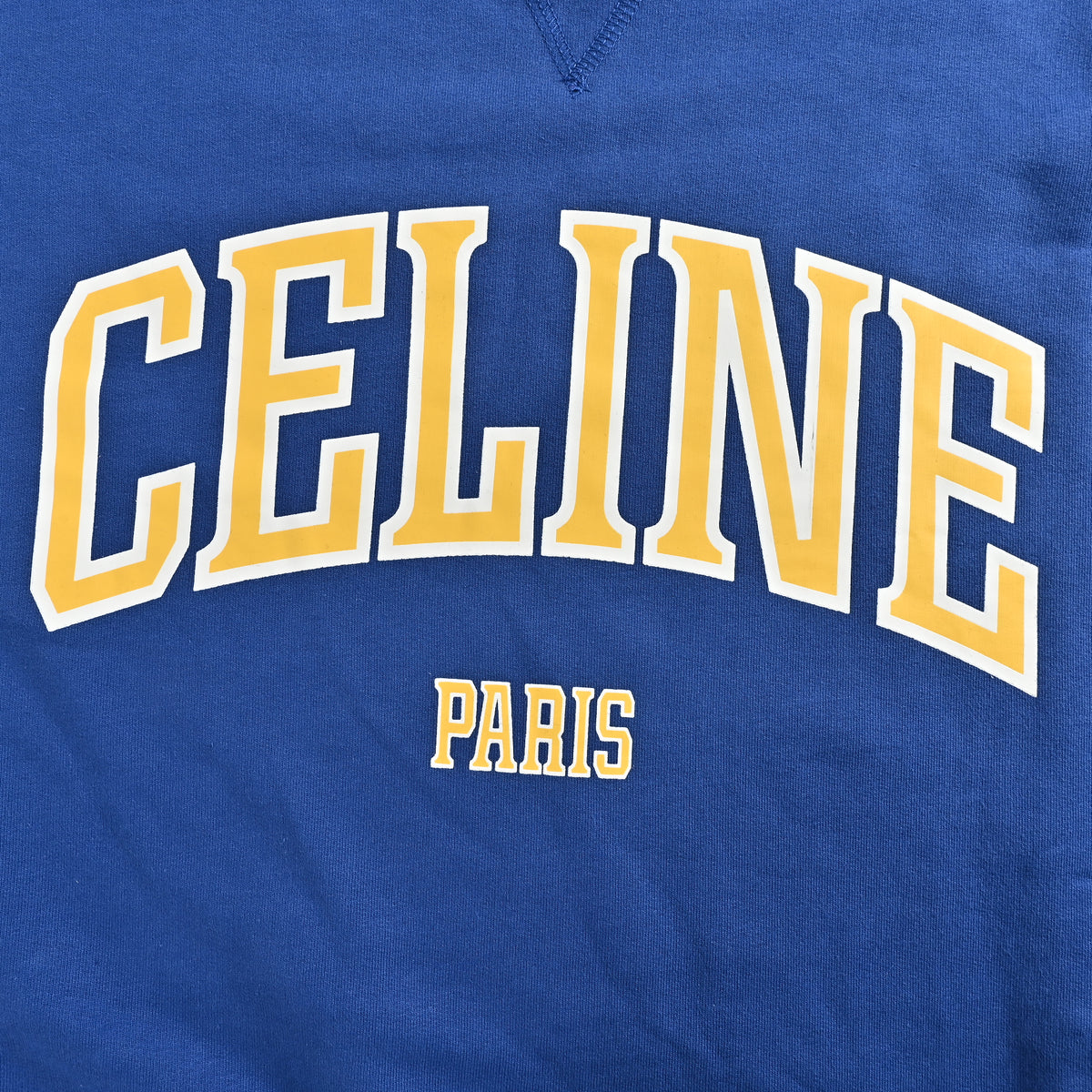 Celine CE Two-Color Arched Print Crewneck Sweatshirt – Blue – UnisexRY1191233-07GK