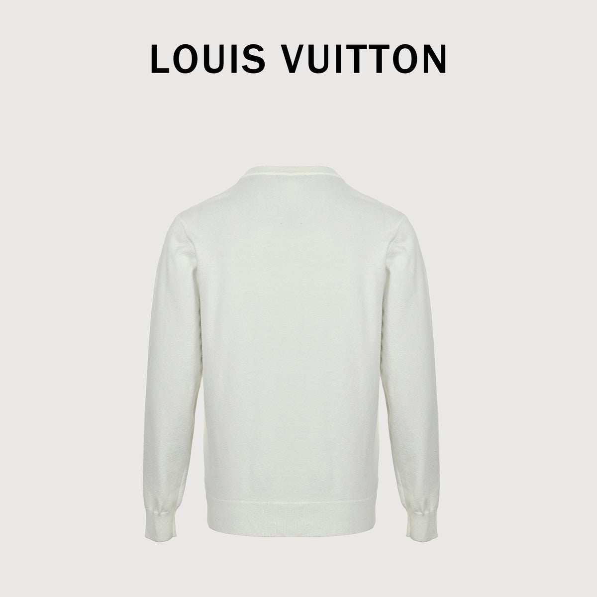Louis Vuitton FW26 Blue Gesture Intarsia Fine-Knit Sweater – WhiteXBK5200915-W