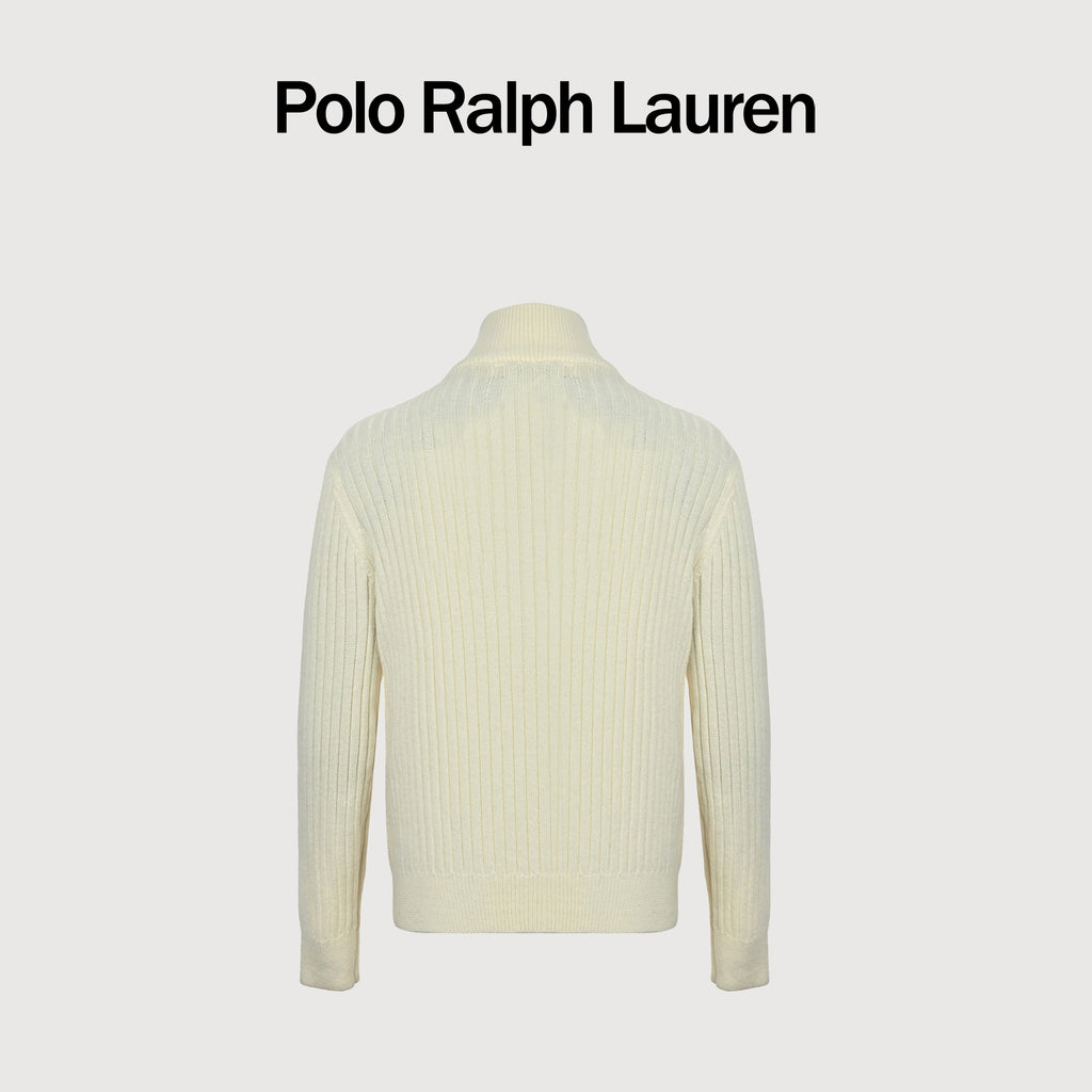 Ralph Lauren Polo Pony Quarter-Zip Mock-Neck Sweater – Cream – Men’s MNPOSWE16822304-101