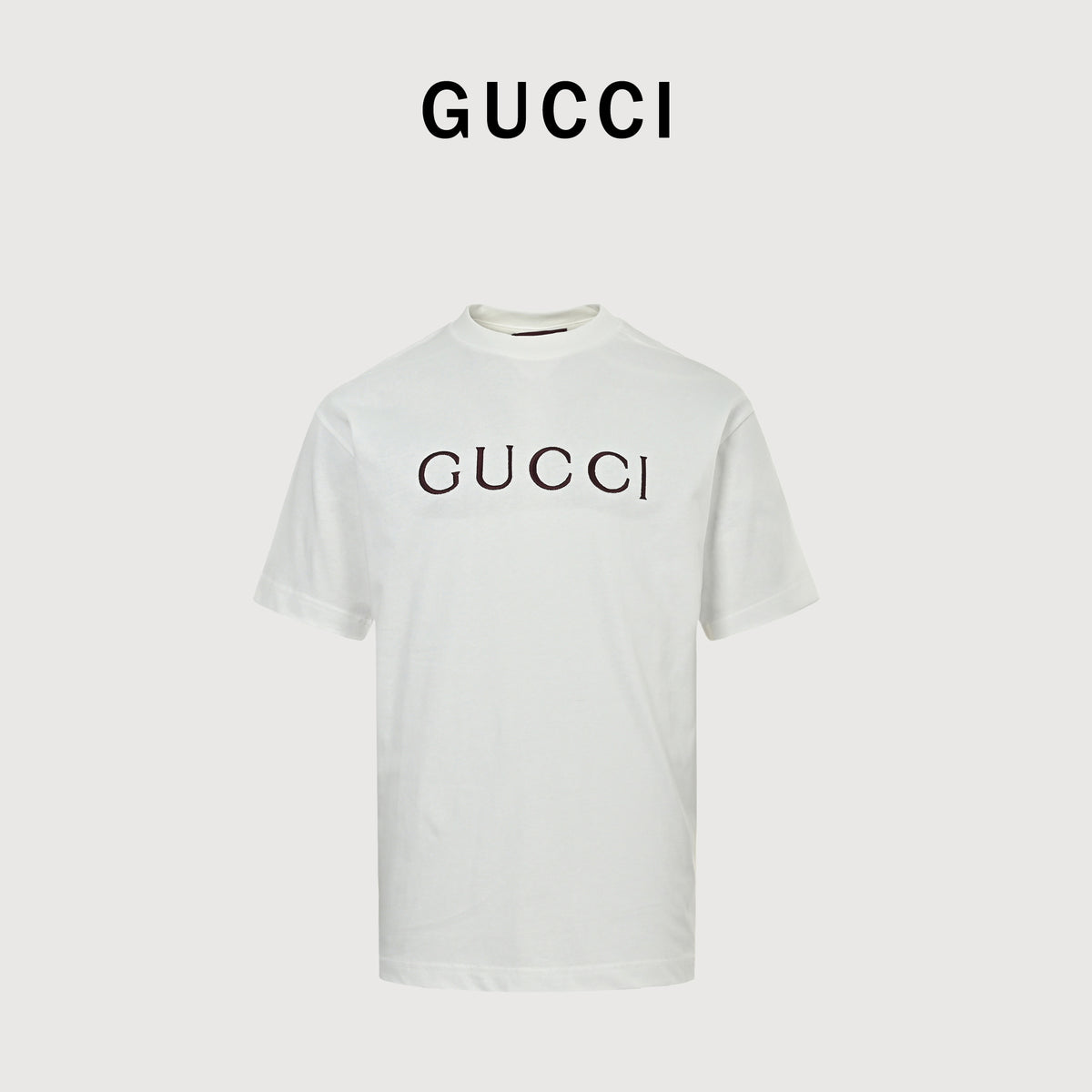 Gucci Classic Embroidered Logo Short Sleeve Tee – White TS2600421