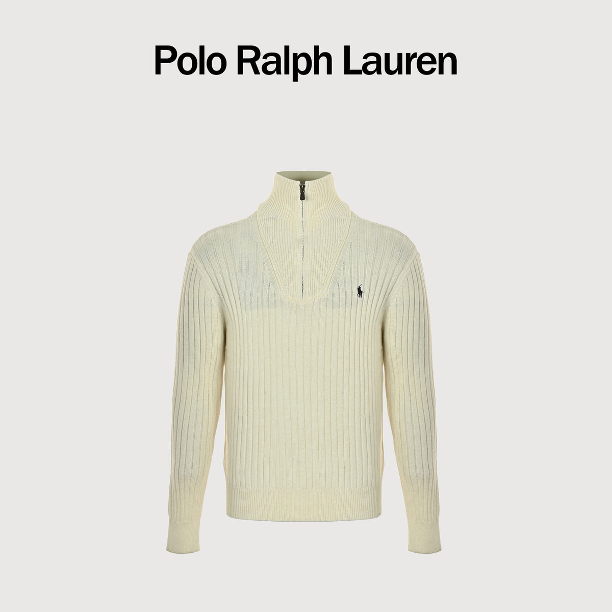 Ralph Lauren Polo Pony Quarter-Zip Mock-Neck Sweater – Cream – Men’s MNPOSWE16822304-101