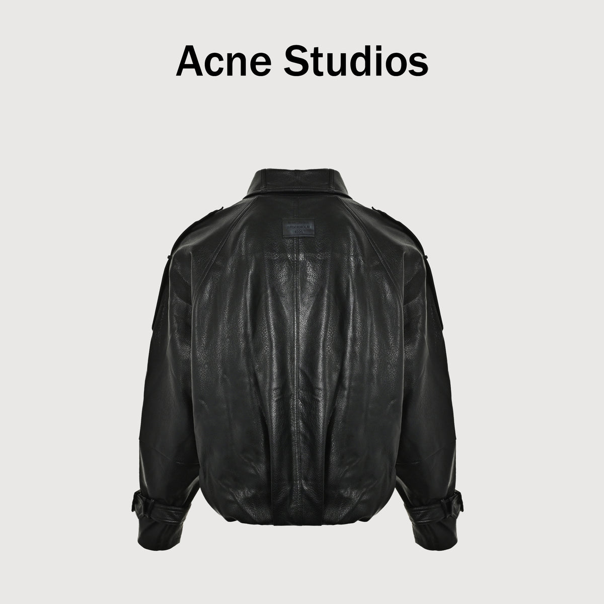 Acne Studios Lambskin Double-Breasted Short Leather Jacket – BlackA70196-900