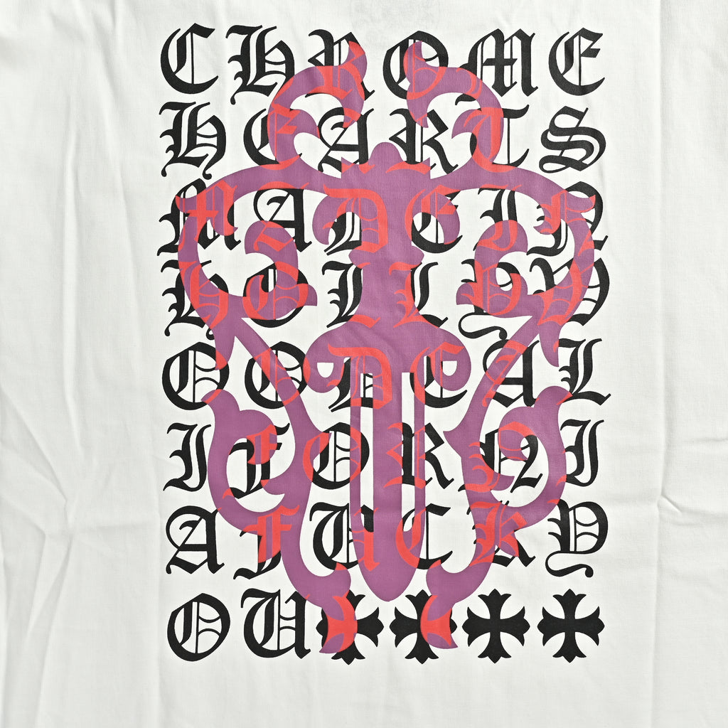 Chrome Hearts CH Large Dagger & Gothic Text Print Long-Sleeve – White – Unisex  CH-035073040