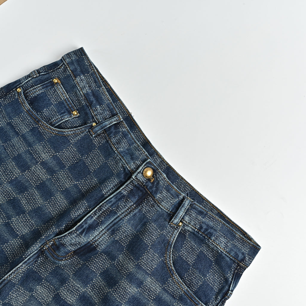 Louis Vuitton LV Damier Checkerboard Skate Denim Jeans – Unisex  NP6200514