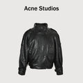 Acne Studios Lambskin Double-Breasted Short Leather Jacket – BlackA70196-900
