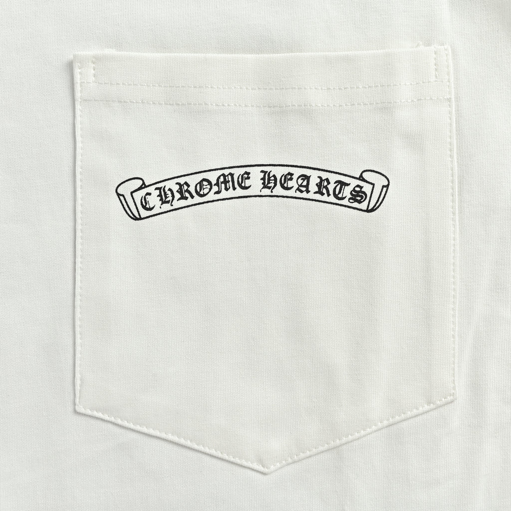 Chrome Hearts CH Large Dagger & Gothic Text Print Long-Sleeve – White – Unisex  CH-035073040