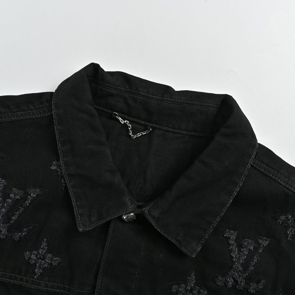 Louis Vuitton Laser-Distressed Washed Black Denim Jacket – Unisex  NP7000425