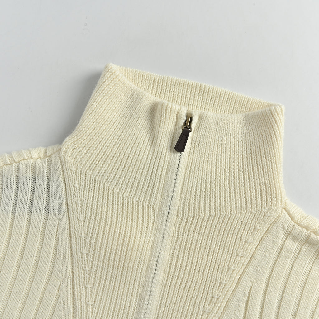 Ralph Lauren Polo Pony Quarter-Zip Mock-Neck Sweater – Cream – Men’s MNPOSWE16822304-101