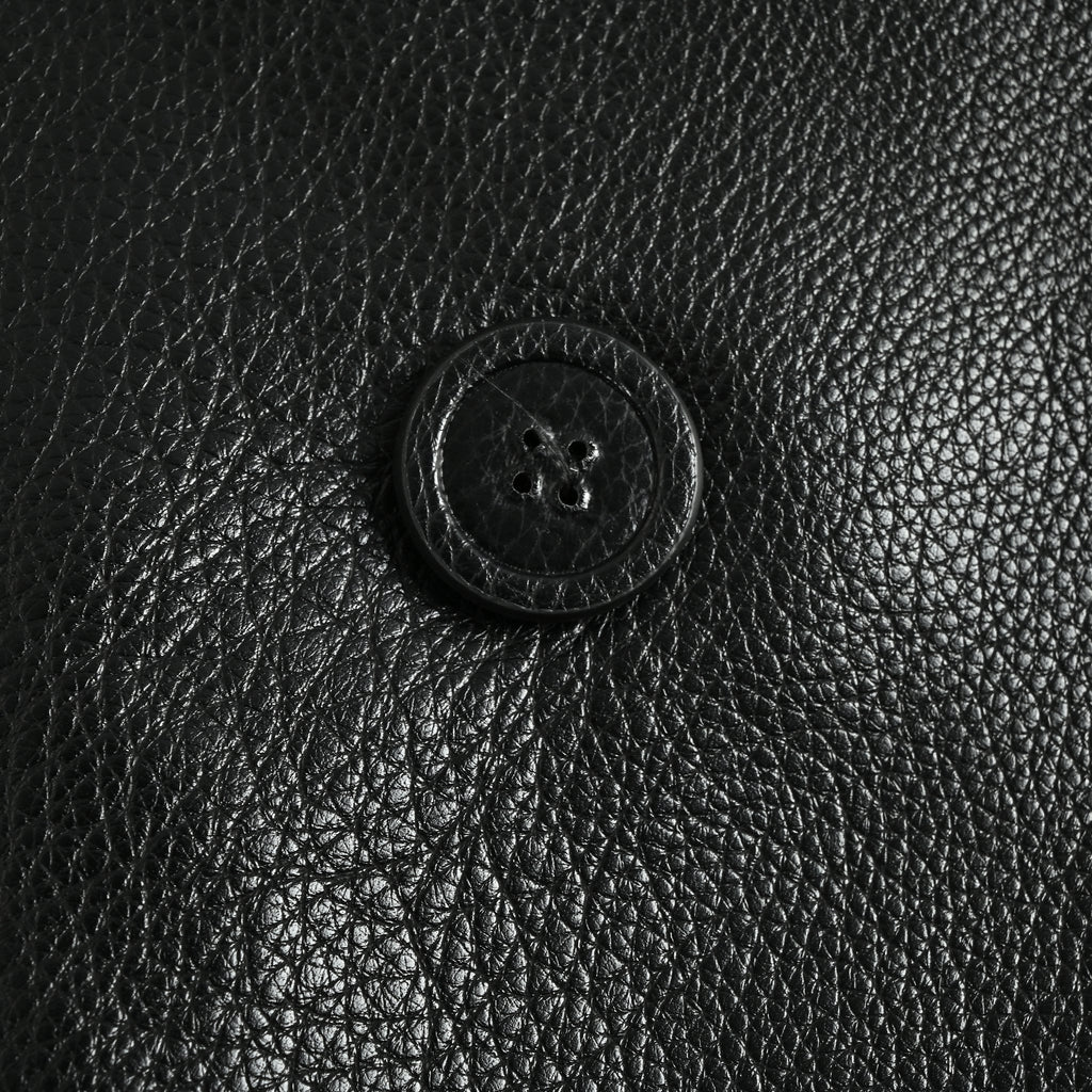 Acne Studios Lambskin Double-Breasted Short Leather Jacket – BlackA70196-900