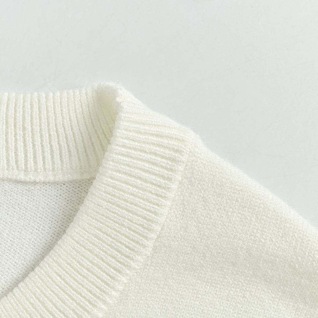 Louis Vuitton FW26 Blue Gesture Intarsia Fine-Knit Sweater – WhiteXBK5200915-W