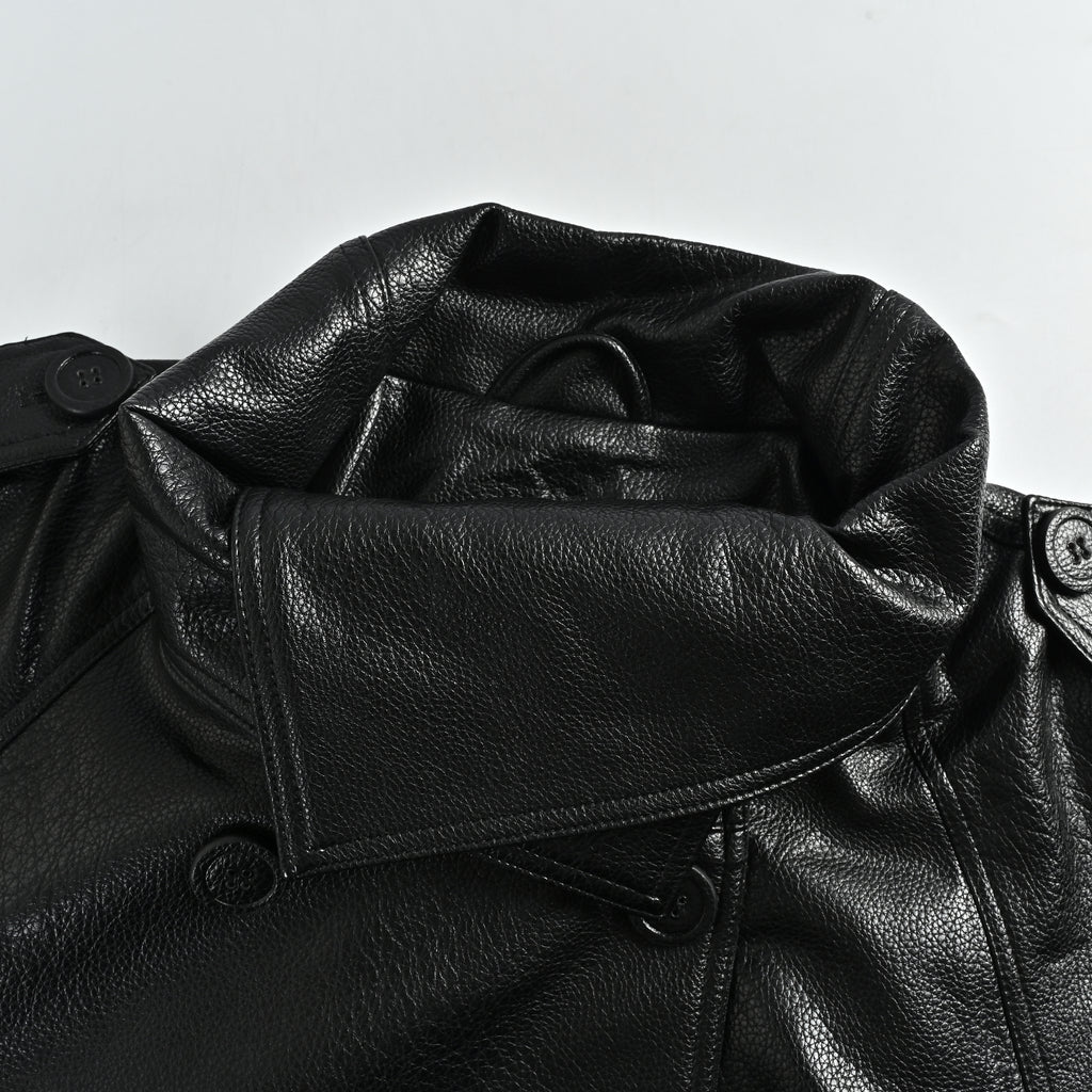 Acne Studios Lambskin Double-Breasted Short Leather Jacket – BlackA70196-900
