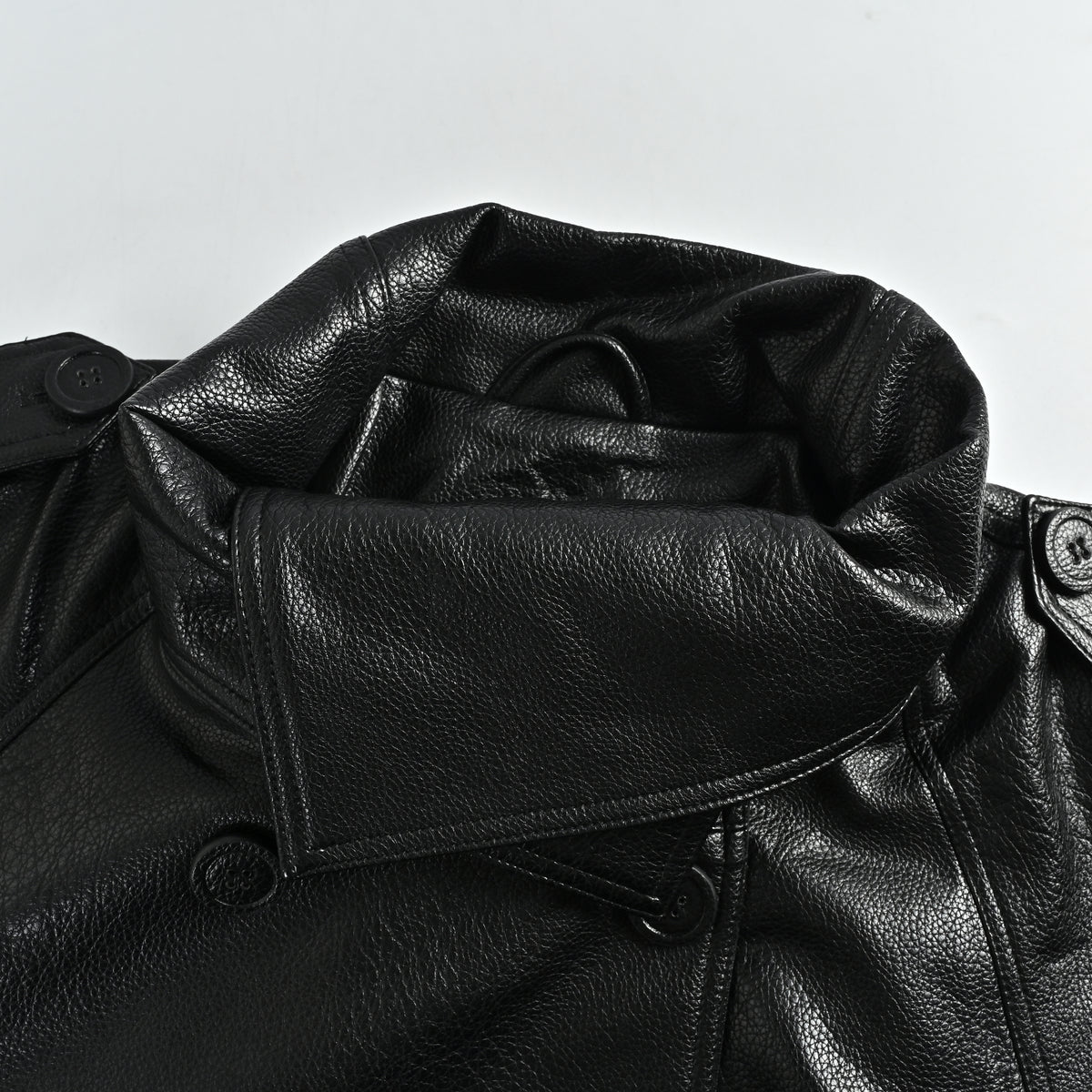 Acne Studios Lambskin Double-Breasted Short Leather Jacket – BlackA70196-900