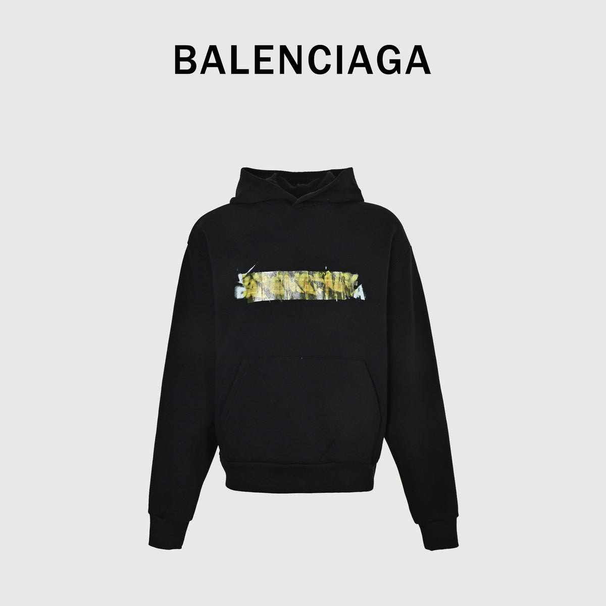 Balenciaga BLCG Layered Tape Hoodie – Black – Unisex871956TUVI91000