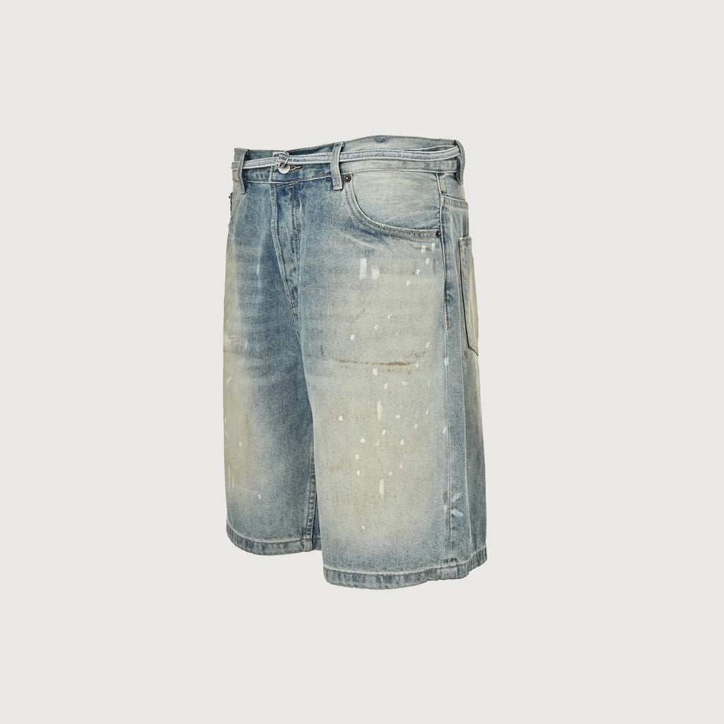 Acne Studios Hand-Painted Ink-Spray Heavy-Washed Denim Shorts – Unisex NP4000412