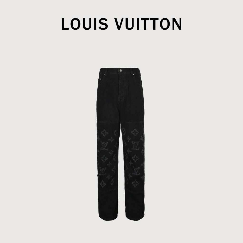 Louis Vuitton LV Laser Burn-Out Washed Destroyed Denim Jeans – Unisex NP7000108