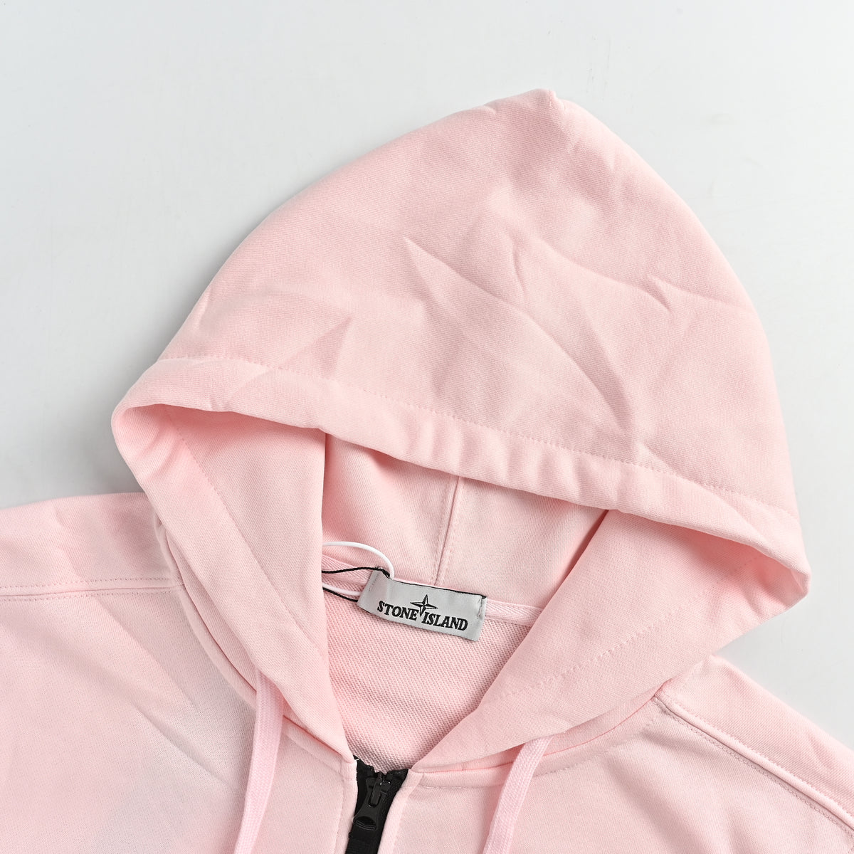 Stone Island SS24 Compass Badge Zip Hoodie – Light Pink – Unisex 801564251-V0080