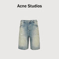 Acne Studios Hand-Painted Ink-Spray Heavy-Washed Denim Shorts – Unisex NP4000412