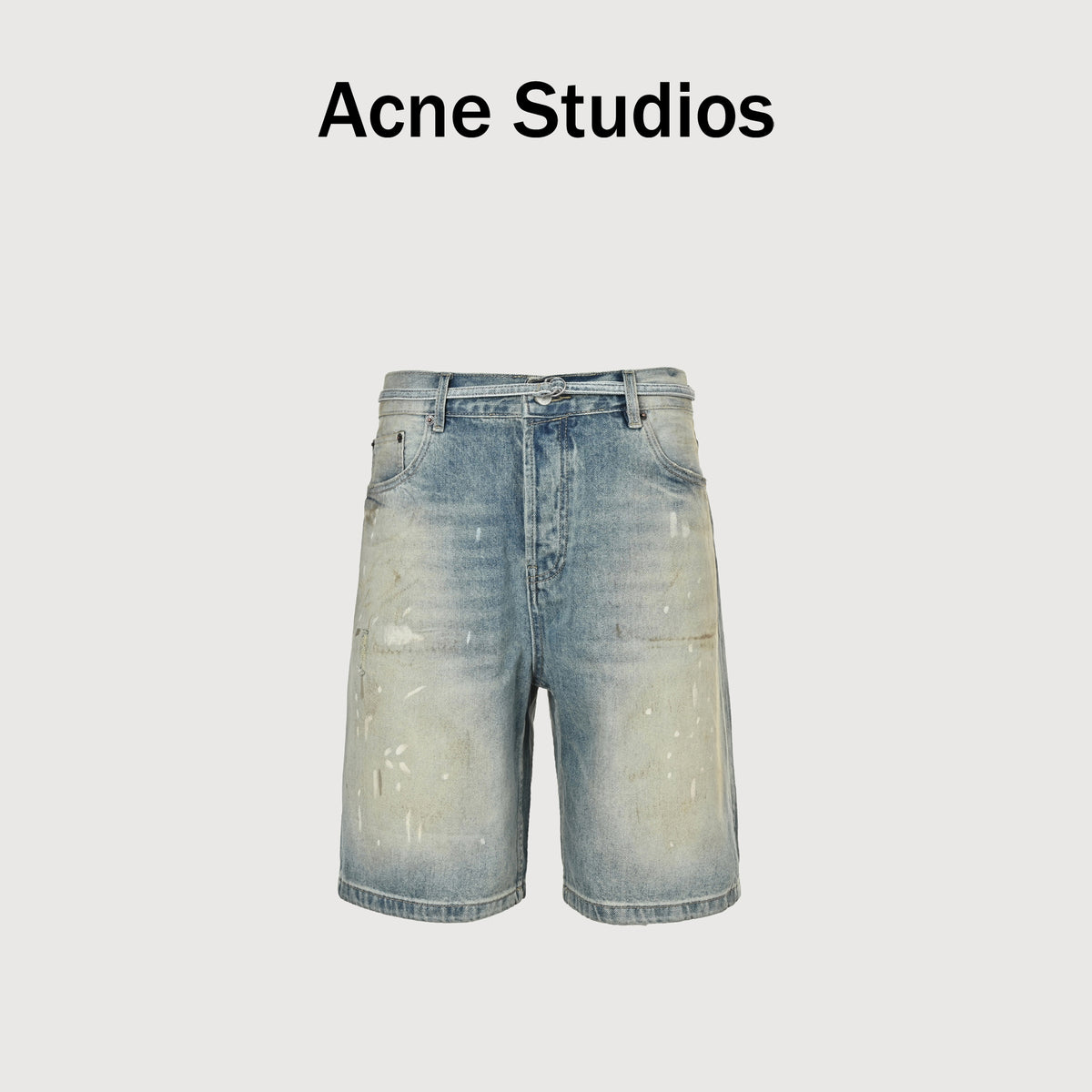 Acne Studios Hand-Painted Ink-Spray Heavy-Washed Denim Shorts – Unisex NP4000412