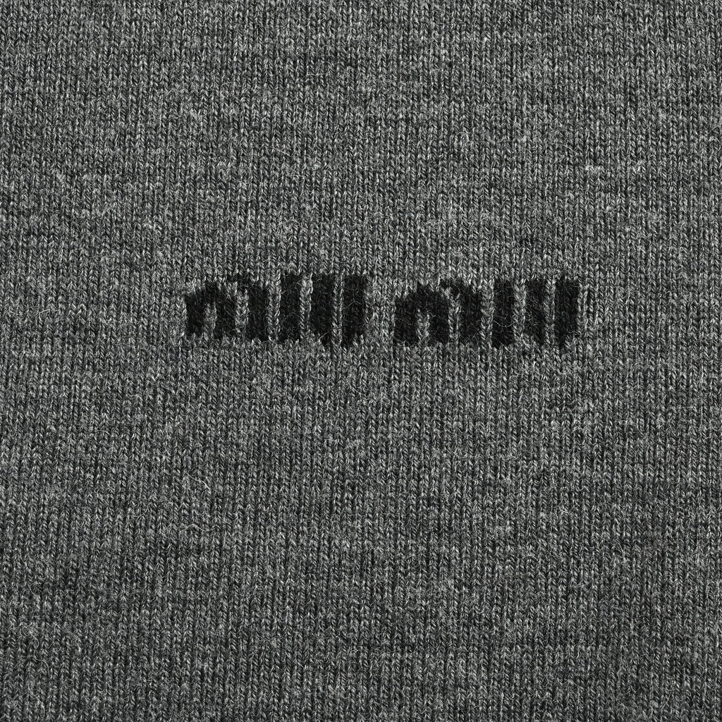 Miu Miu FW23 Logo-Embroidered Wool-Cotton Blend Cardigan – Grey – Women’sMMF787-13S1-F0480-S-232