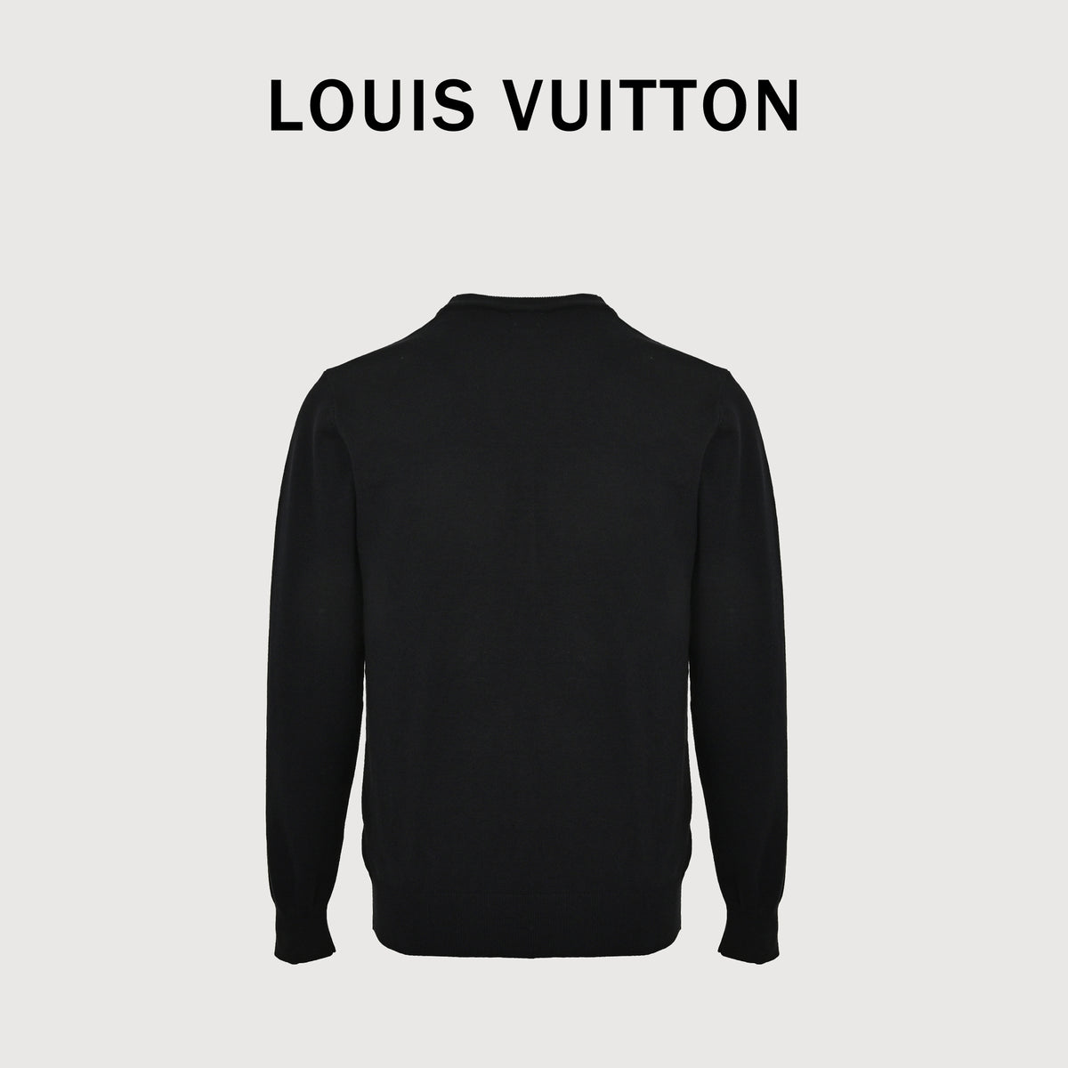 Louis Vuitton FW26 “Marque L.Vuitton Déposée” Monogram Letter Intarsia Fine-Knit Sweater – BlackXBK5200915-ML