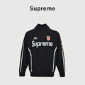 Supreme x Umbro SS25 Club-Inspired Zip Stand-Collar Knit Jacket – Black SUP-SS25-236