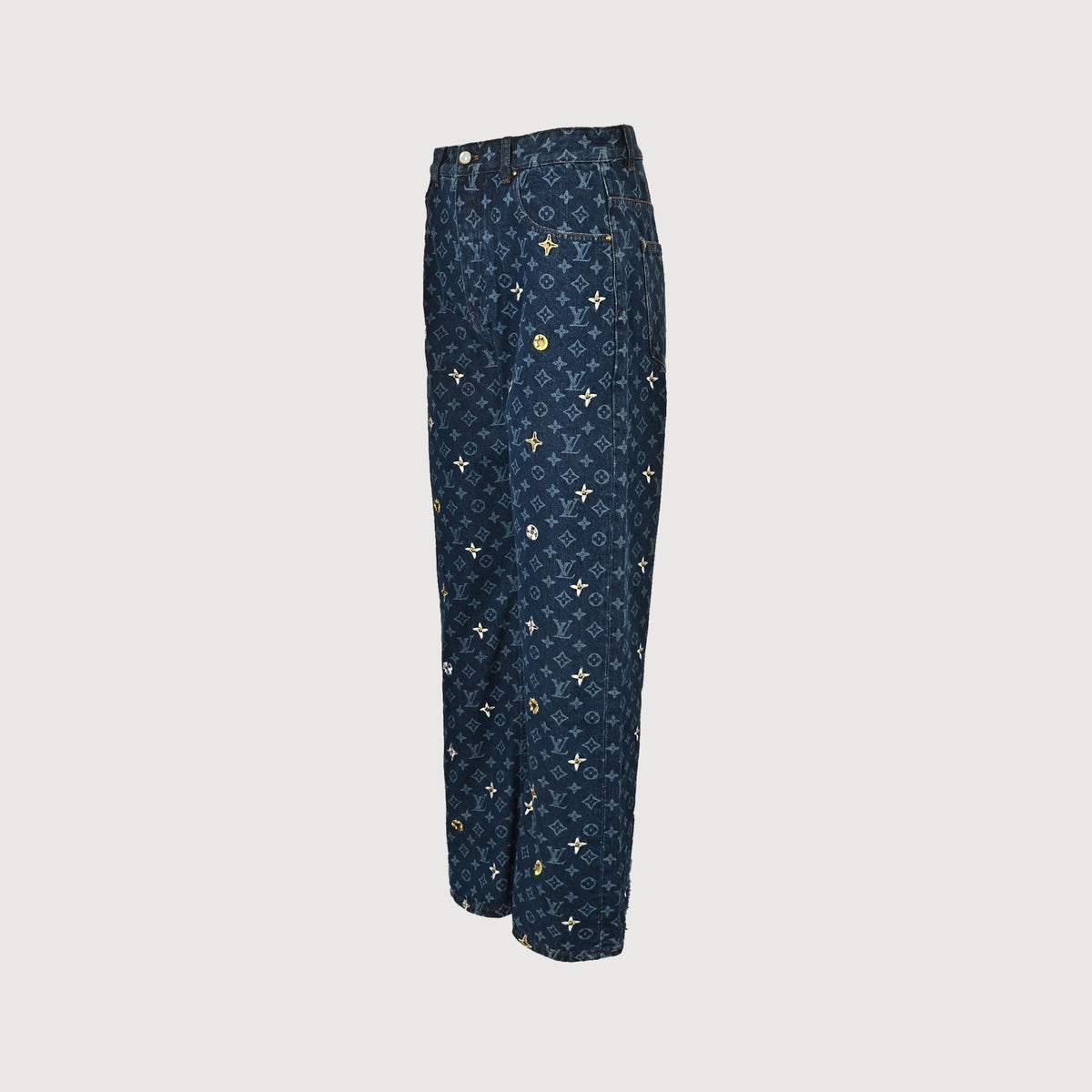 Louis Vuitton All-Over Daisy Embroidered Monogram Denim Jeans – Unisex  TS6600829