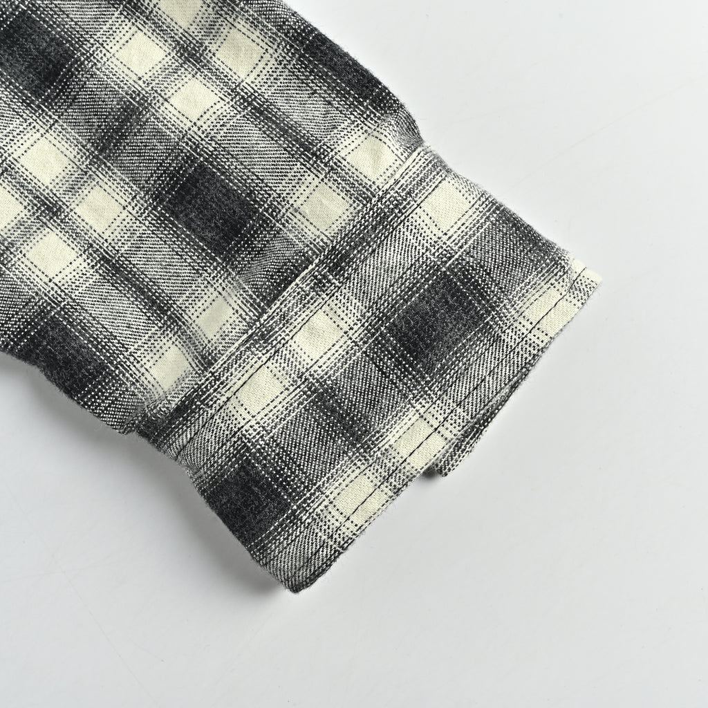 Balenciaga FW26 Brushed Plaid Long-Sleeve Shirt – Black/White A001ZSTUM339040