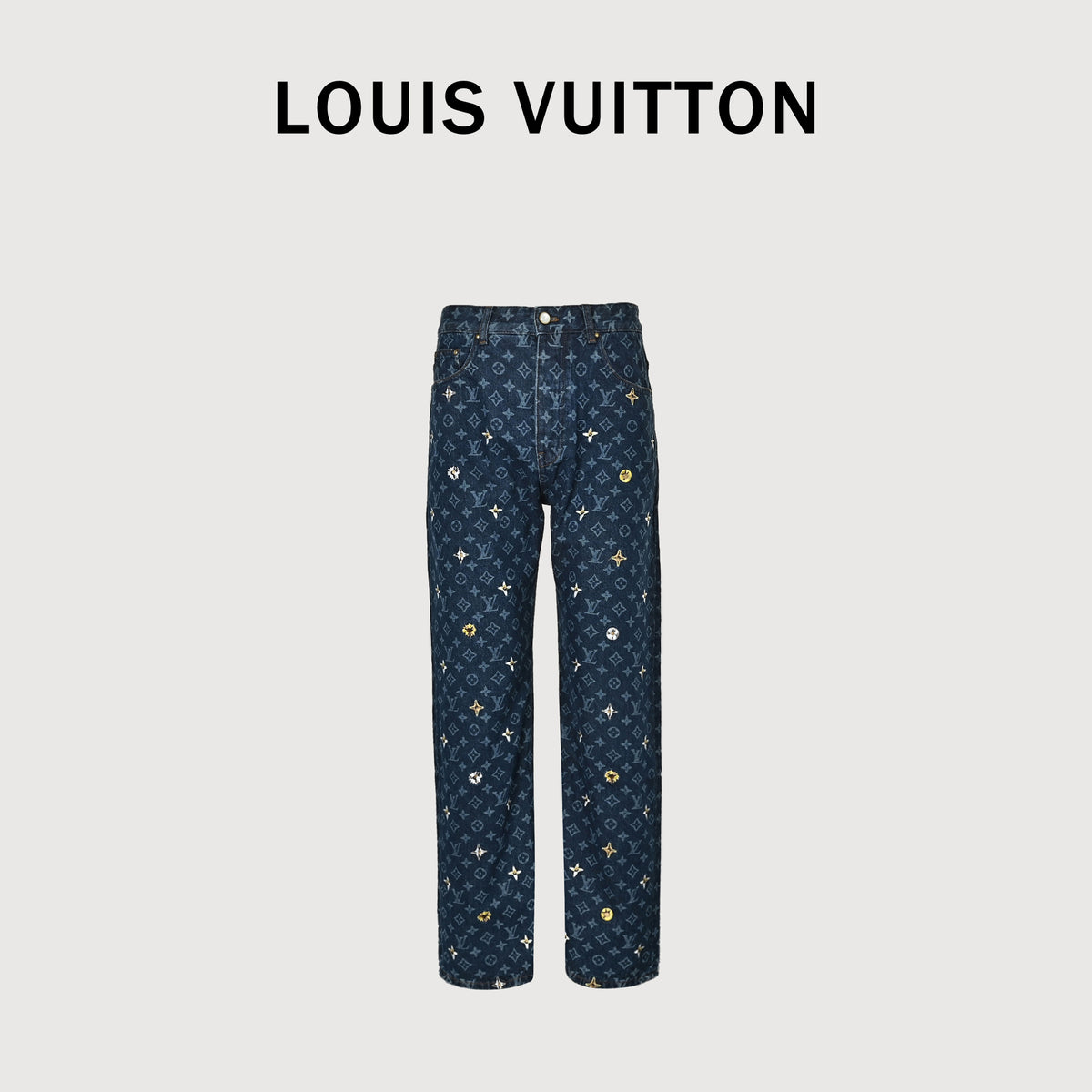 Louis Vuitton All-Over Daisy Embroidered Monogram Denim Jeans – Unisex  TS6600829