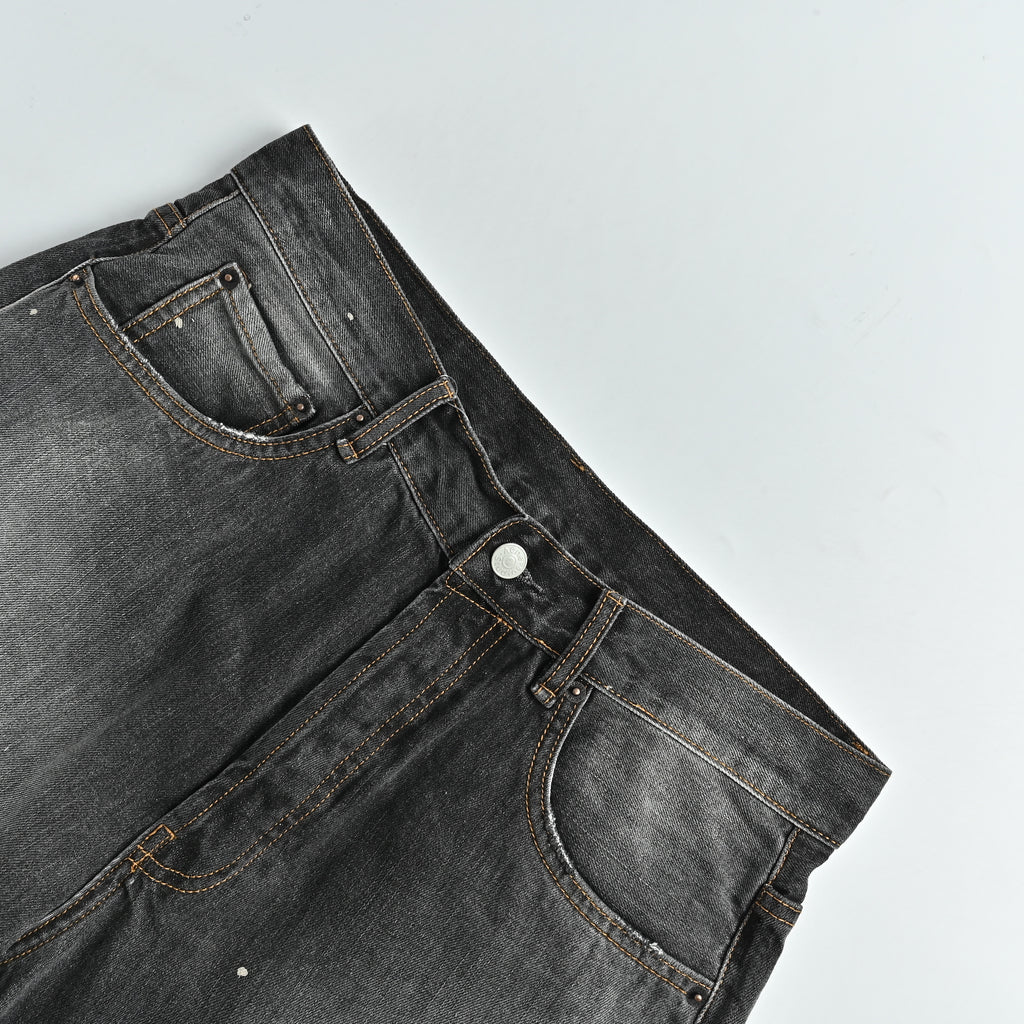 Acne Studios Hand-Painted Ink-Splash Washed Black-Grey Denim Jeans – Unisex  XBK5600808