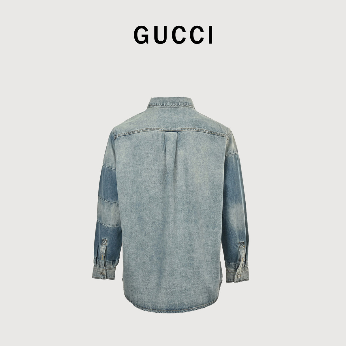 Gucci GUC Washed Embossed Denim Shirt Jacket – Unisex  NP6800724